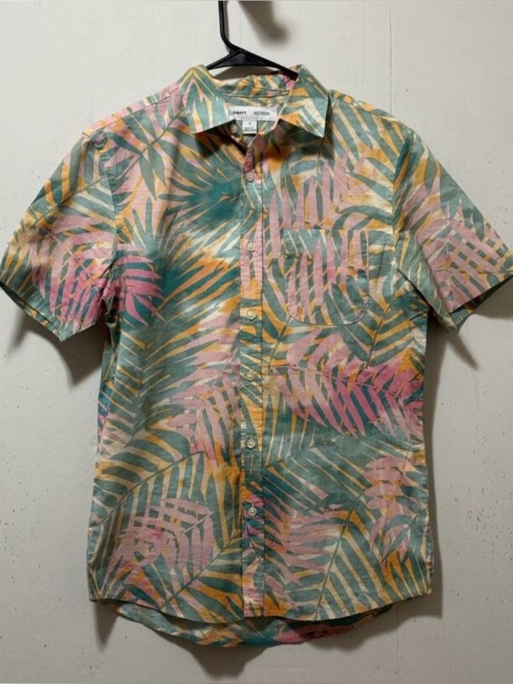 Old Navy Multicolored Tropical Print Shirt Sleeve Button Down Shirt Men's Sz S